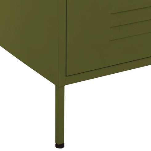 Lady Jillian -  Chest of Drawers Olive Green 80x35x101,5 cm Steel